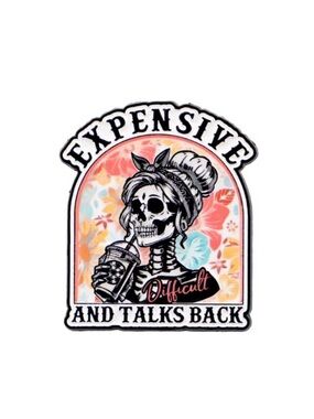 Expensive and Talks Back Skeleton Pin Floral Accent NEW